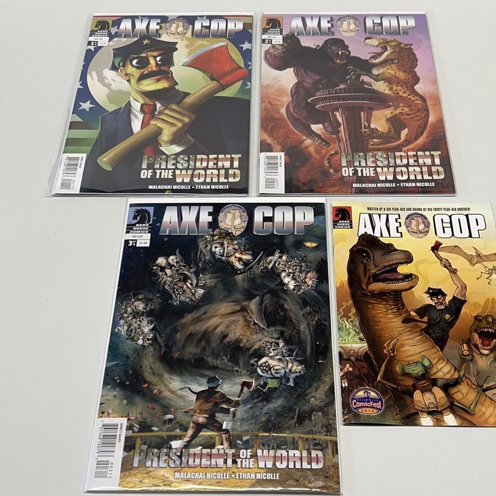 AXE COP PRESIDENT OF THE WORLD 1‎ 2 3 Lot Of 3 Dark Horse Comics